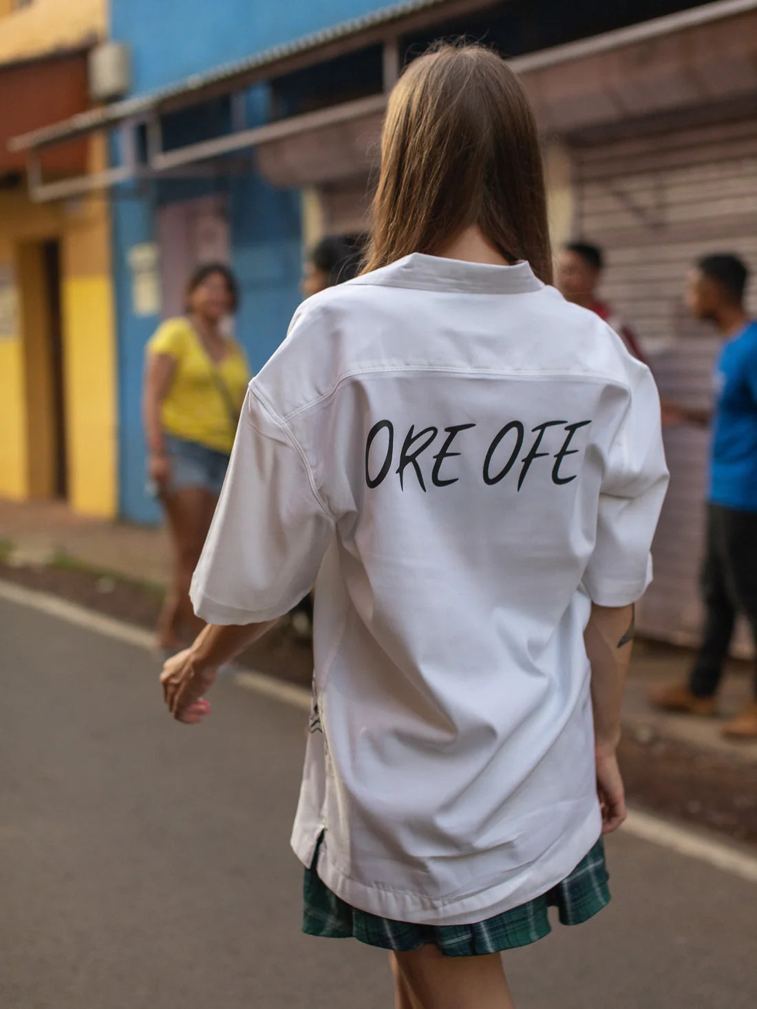 White Print Oversized Shirt