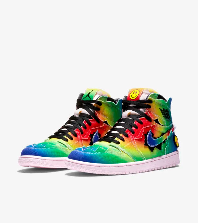 The Air Jordan 1 High J Balvin (Multi colour) is a collaboration with the Colombian superstar features bold, colorful designs, playful graphics, and premium materials, reflecting J Balvin's unique style and vibrant personality, available at Cop Underdog In-store and ready to ship.