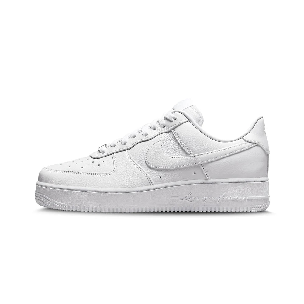 The Nike Air Force 1 Low Drake Nocta Certified Lover Boy is a collaboration with hip-hop artist Drake. The construction of this shoe is extremely understated, with white detailing, everything from the tumbled leather upper to the adjacent laces and lining, available at Cop Underdog In-store and ready to ship.
