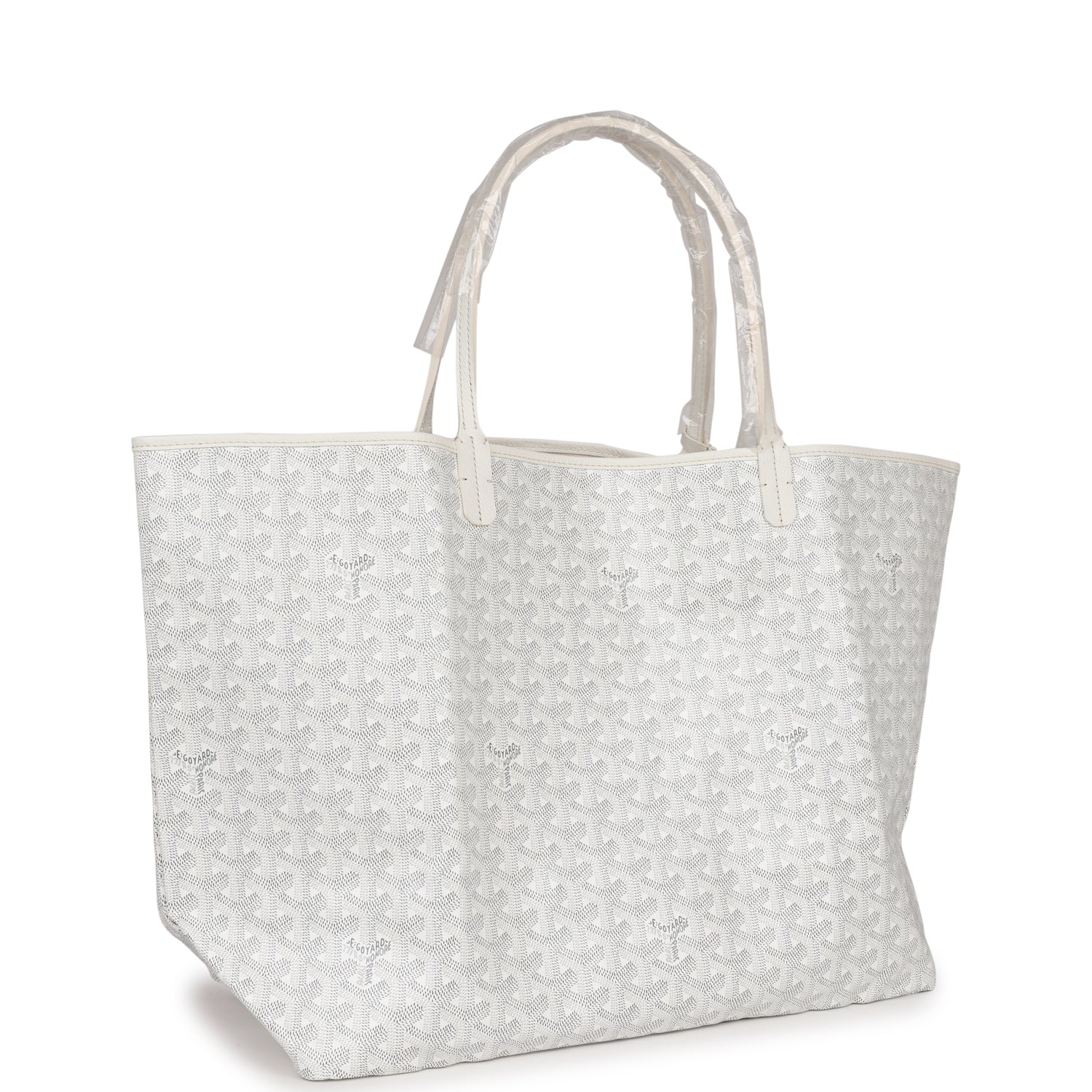 Goyard Goyardine White St. Louis GM Tote Bag Palladium Hardware