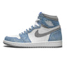 The Air Jordan 1 Retro High OG ‘Hyper Royal’ takes on a weathered aesthetic, highlighted by a white leather upper with faded blue suede overlays. Contrasting neutral grey hits land on the Swoosh and padded collar, adding to the sneaker’s understated palette, available at Cop Underdog In-store and ready to ship.
