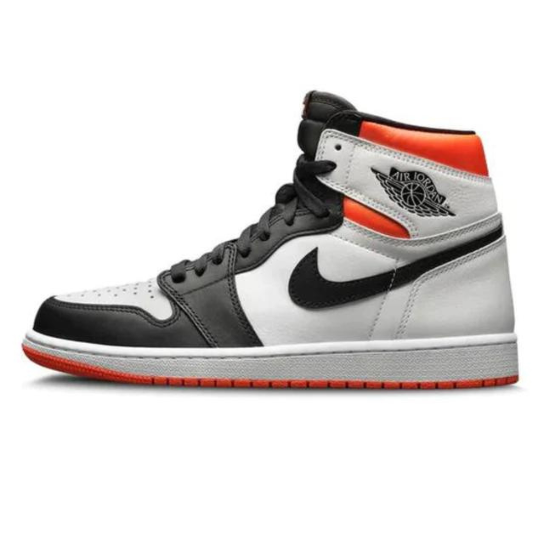 The Air Jordan 1 High Electro Orange, an electrifying edition covers the silhouette with a white and black upper to create a clean make-up before a charged-up colour comes through, available at Cop Underdog In-store and ready to ship.
