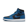 The Air Jordan 1 High Dark Marina (Blue) arrives with a smooth black leather upper with Dark Marina Blue overlays and Swooshes, available at Cop Underdog In-store and ready to ship.
