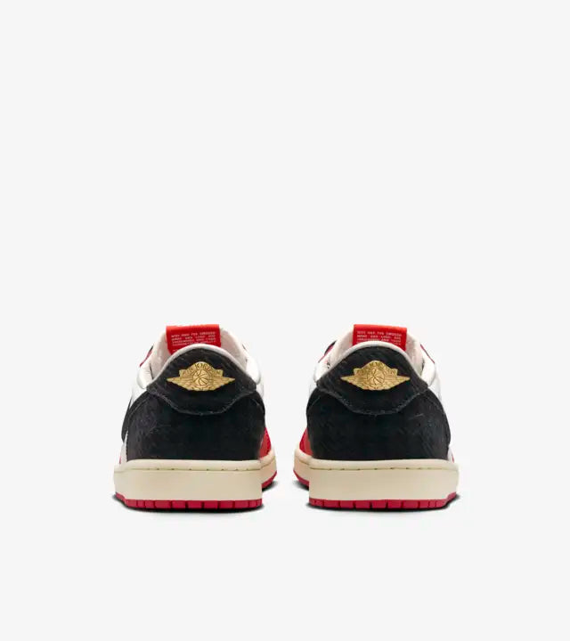 The Air Jordan 1 Low OG Trophy Room Away (Red) pays homage to the legendary Trophy Room, featuring a sleek design in a classic colorway, available at Cop Underdog In-store and ready to ship.