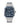 Santos de Cartier watch, large model, Manufacture mechanical movement with automatic winding, caliber 1847 MC. Steel case, PVD bezel, steel crown set with a faceted blue synthetic spinel, gray striated dial, steel sword-shaped hands with luminescent material also on the hour markers, sapphire crystal, available at Cop Underdog In-store and ready to ship.