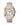 Santos watch, medium model, mechanical movement with automatic winding, calibre 1847 MC. Steel case and 18K yellow gold bezel, 7-sided crown set with a faceted synthetic spinel, silvered opaline dial, blued-steel sword-shaped hands, sapphire crystal, available at Cop Underdog In-store and ready to ship.