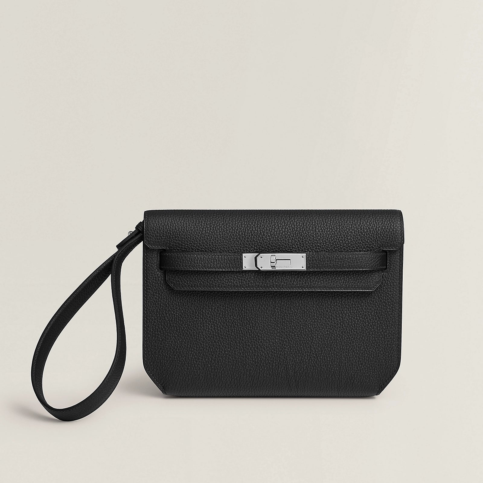 HERMÈS KELLY DEPECHES 25 Noir TOGO PALLADIUM HARDWARE (Mens kelly)