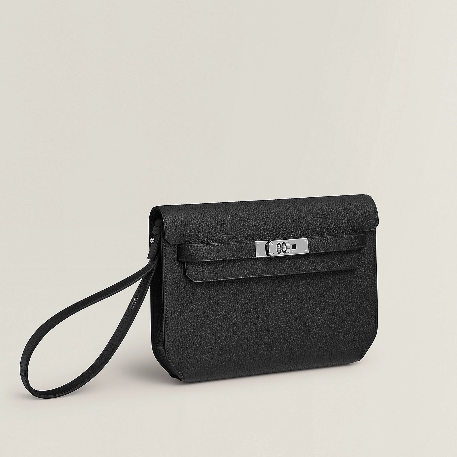 HERMÈS KELLY DEPECHES 25 Noir TOGO PALLADIUM HARDWARE (Mens kelly)